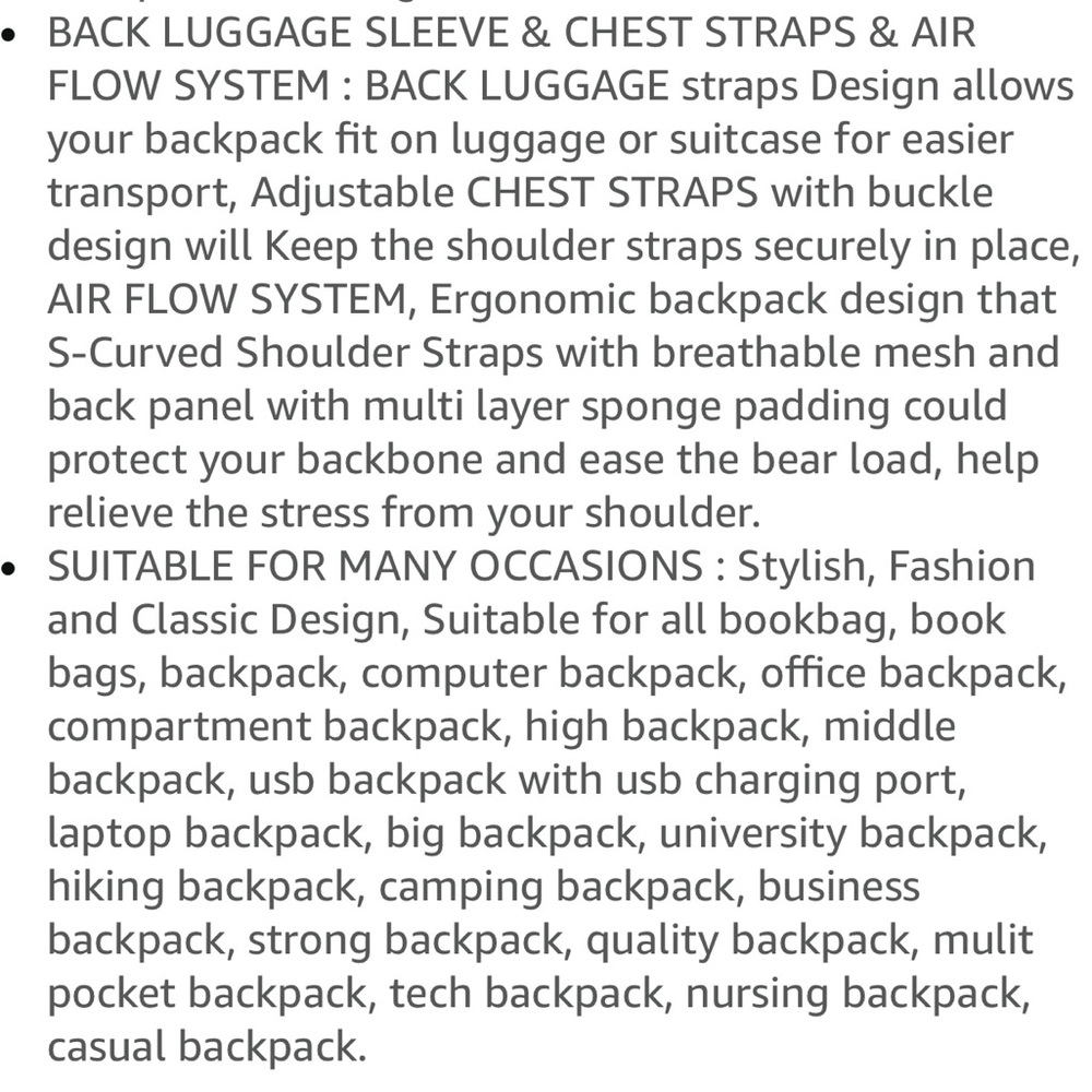NWT ProEtrade backpack/book bag, fits laptop up to 15.6”, multi compartment,USB - Picture 6 of 7